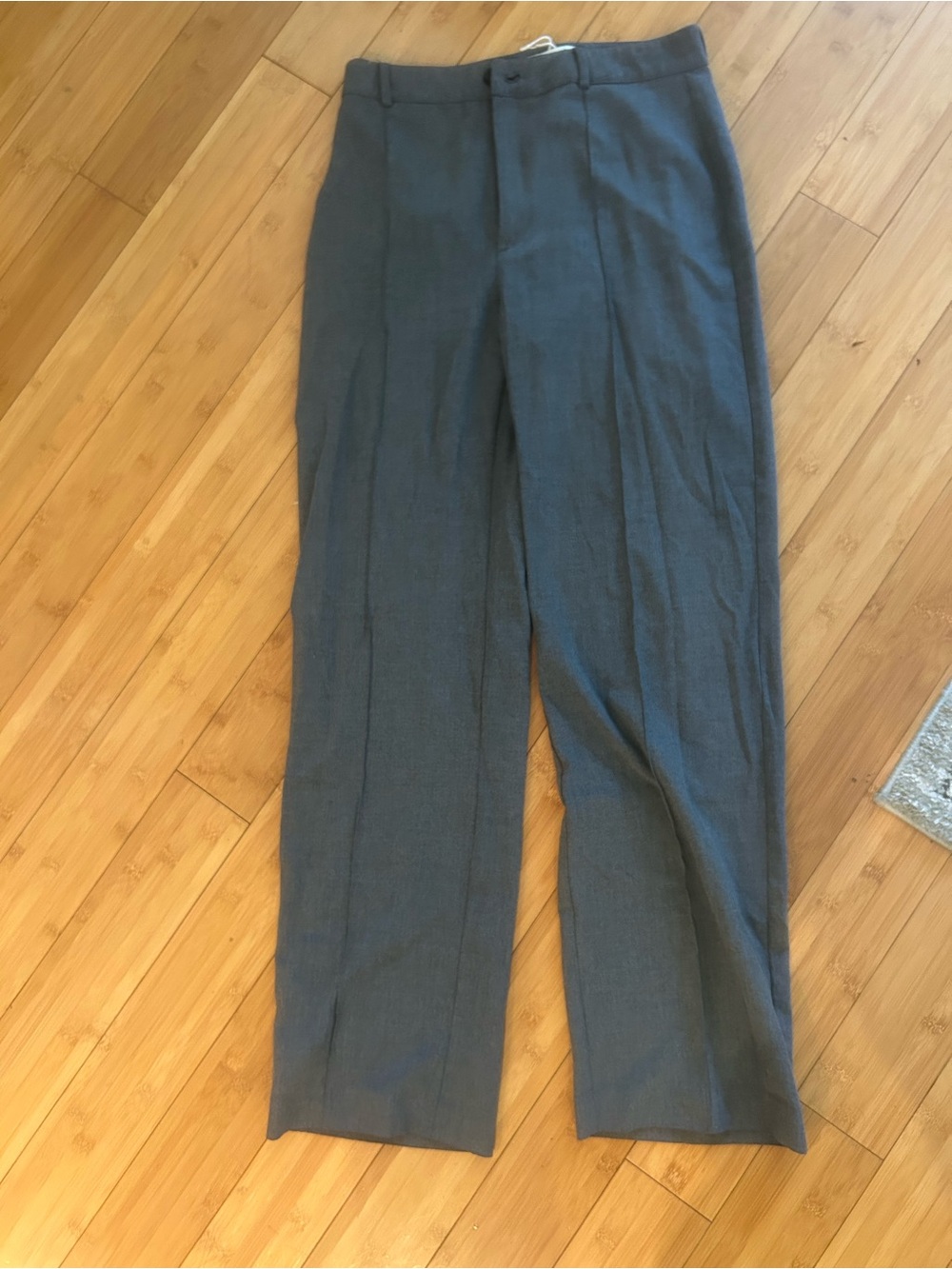 Pull&Bear Gray Tailored Straight Leg Pants Trouser Slacks Size L 30 High Rise
